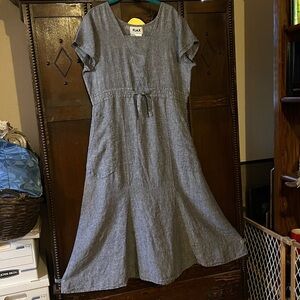 Hard to Find - FLAX - Linen Maxi Dress - gored flare - slip on tie high waisted